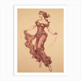 Aphrodite Vintage Drawing 3 Art Print