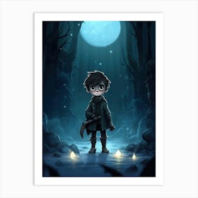 Boy In The Woods Art Print