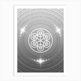 Geometric Glyph in White and Silver with Sparkle Array n.0177 Art Print