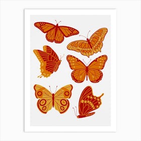 Texas Butterflies   Orange And Yellow Art Print