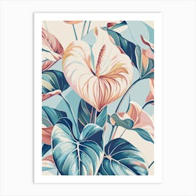 Tropical Flower Pattern Art Print