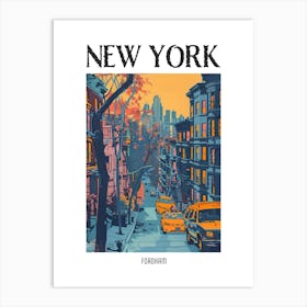 Fordham New York Colourful Silkscreen Illustration 1 Poster Art Print