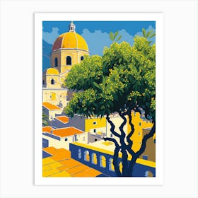 Amalfi Lemons Italy Travel Poster Vintage Art Print