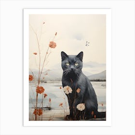 Modern Japandi Cat 3 Art Print