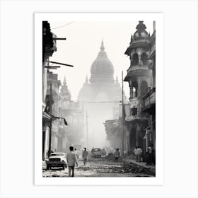 Yangon, Myanmar, Black And White Old Photo 3 Art Print