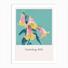 Canterbury Bells Square Flower Illustration Poster Art Print