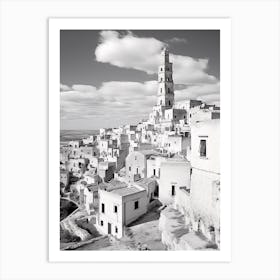 Matera, Italy,  Black And White Analogue Photography  4 Art Print