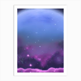 Zen Planet Clouds Surreal Stars And Fog Abstract Purple Planet Art Print