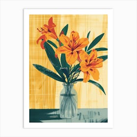 Azalea Flowers On A Table   Contemporary Illustration 4 Art Print