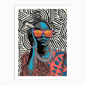 African Woman With Sunglasses 6 Art Print