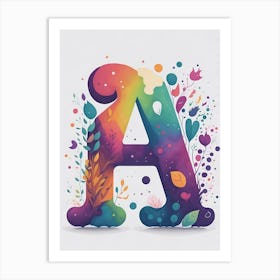 Colorful Letter A Illustration 98 Art Print