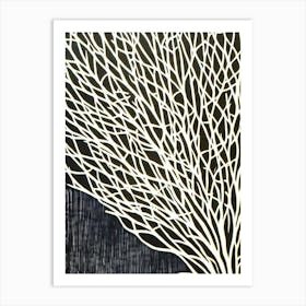 Acropora Loripes Ii Linocut Art Print