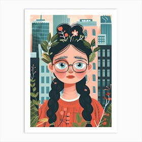 Girl In The City 1 Art Print