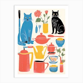 Cats And Kitchen Lovers 7 Art Print