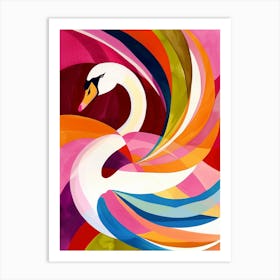 Colourful Swan Art Print