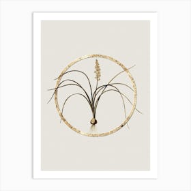 Gold Ring Lachenalia Angustifolia Glitter Botanical Illustration n.0245 Art Print