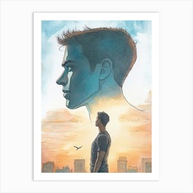 Young Man Looking At The Sky Art Print