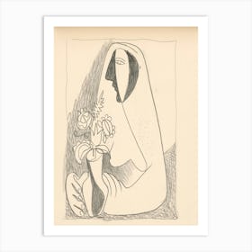 Woman With A Bouquet In A Vase, Mikuláš Galanda Art Print