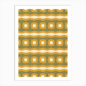 Modern Geometric Waves In Harvest Gold Art Print