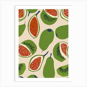 Abstract Fruit Pattern Illustration 2 Art Print
