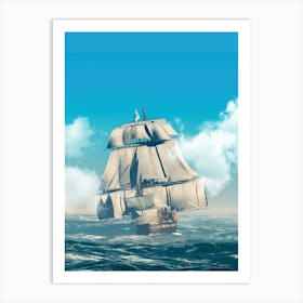 Large sailing ship Art Print
