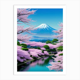 Cherry Blossoms In Japan Cherry Blossoms Mount Fuji Japan 2 Art Print