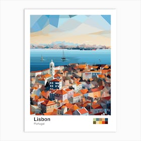 Lisbon, Portugal, Geometric Illustration 2 Poster Art Print