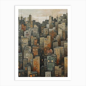 Beijing Kitsch Cityscape Painting 1 Art Print