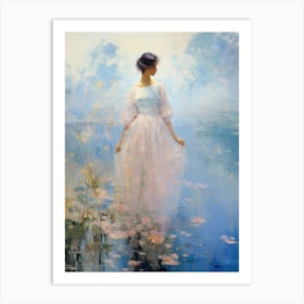 Woman In A White Dress Art Print