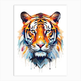 Tiger Art In Geometric Abstraction Style 4 Art Print