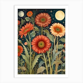 william morris Gerbera Daisies 1 Art Print