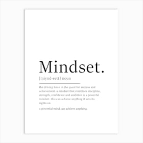 Mindset Definition Print - Motivational Poster Art Print