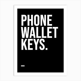 Phone Wallet Keys Check 02 Art Print