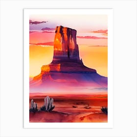 The Monument Valley Watercolour 2 Art Print