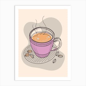 Cup Of Coffee Minimalistic Style 1 Art Print