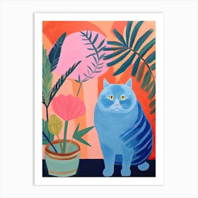 Blue Cat, Matisse Inspired Art Print