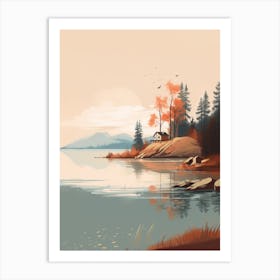 Autumn , Fall, Landscape, Inspired By National Park in the USA, Lake, Great Lakes, Boho, Beach, Minimalist Canvas Print, Travel Poster, Autumn Decor, Fall Decor 6 Art Print