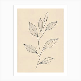 Drawing Of A Leaf 4 Art Print