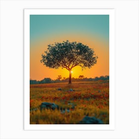 Lone Tree In A Field 1 Art Print