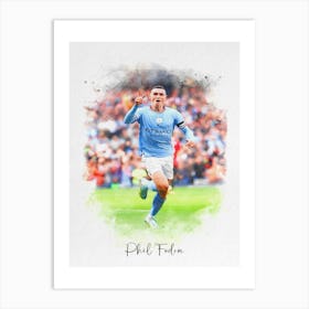 Phil Foden Manchester City Watercolor Art Print