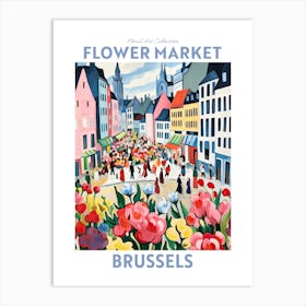 Brussels Belgium Flower Market Floral Art Print Travel Print Plant Art Modern Style Art Print