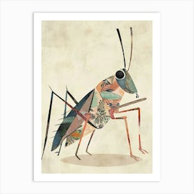 Colourful Insect Illustration Cricket 17 Art Print