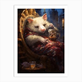 Liquid Otherworldly Playful Possum 4 Art Print