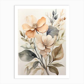 Watercolor Of Flowers Art Print