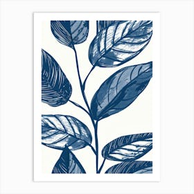 Blue Leaves 18 Art Print