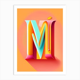 M, Letter, Alphabet Pop Art Matisse Art Print