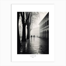 Poster Of Lucca, Italy, Black And White Analogue Photography 3 Art Print