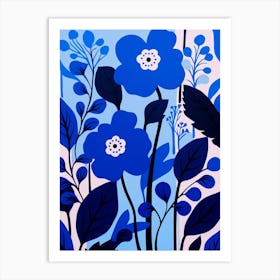 Blue Flower Illustration Forget Me Not 1 Art Print