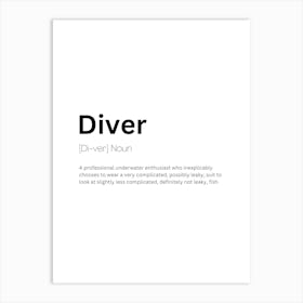 Diver Definition Meaning Art Print