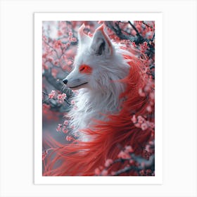 Beautiful Fantasy White Fox Art Print